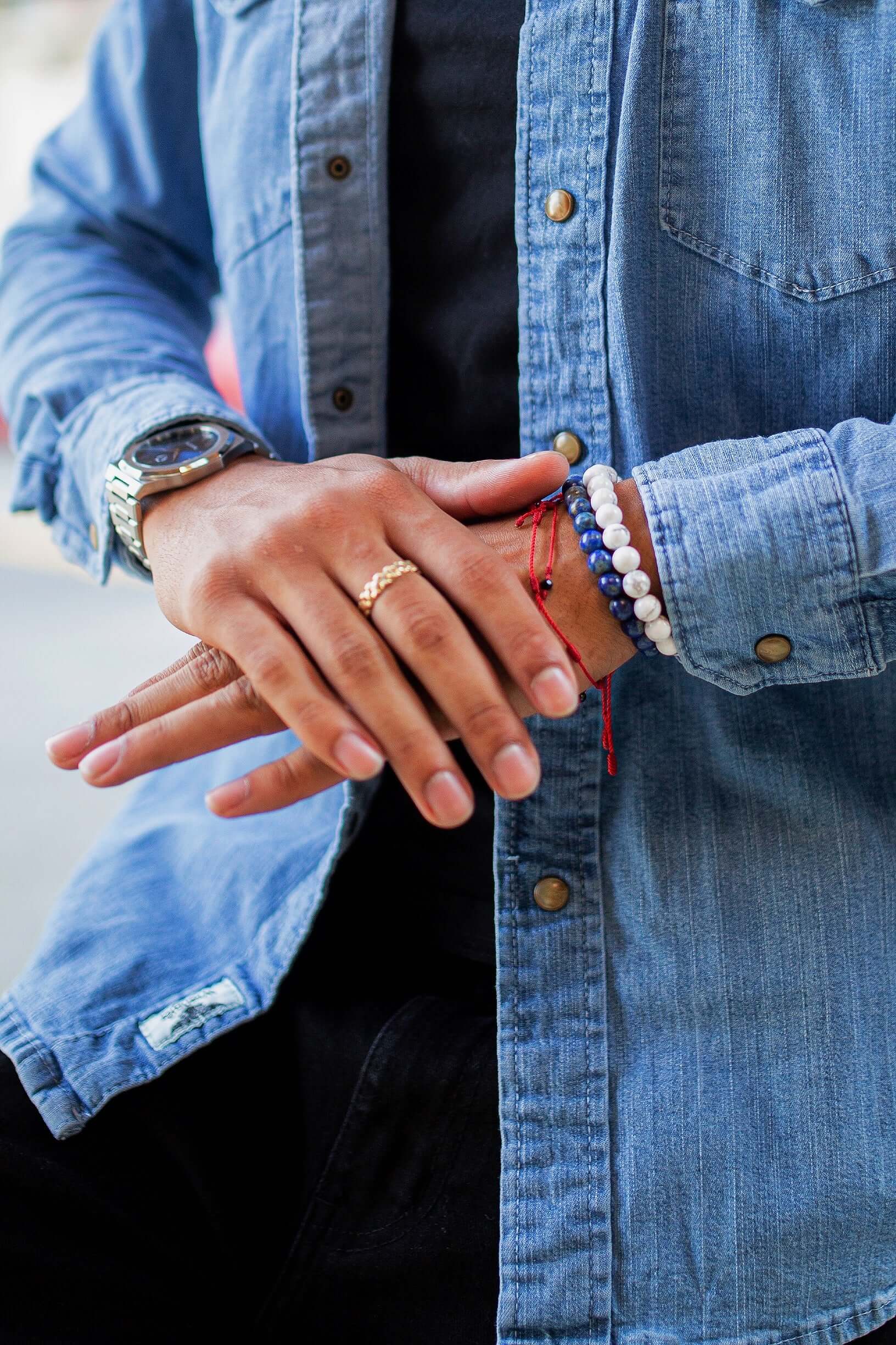 Blue mens bracelets
