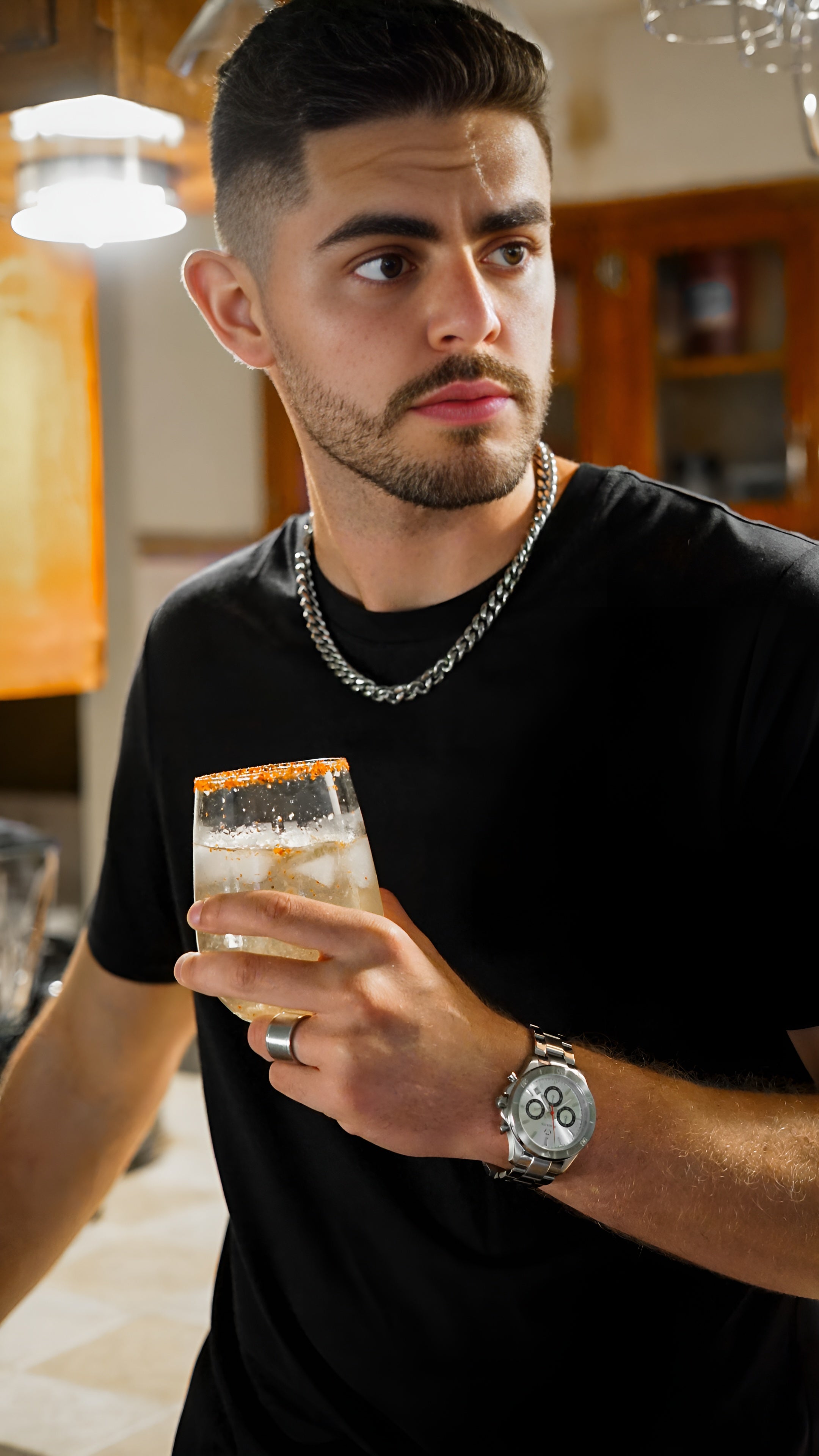 white chronograph for men