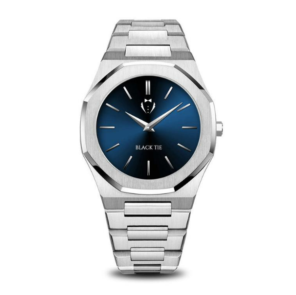 blue steel minimalist watch for men