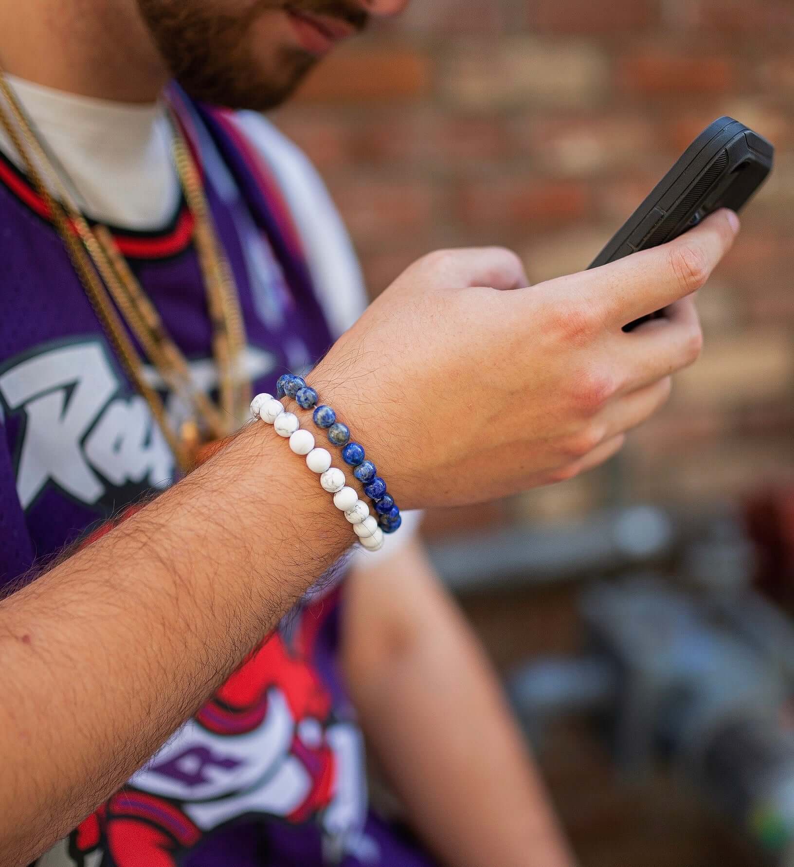 Blue modern mens bracelets