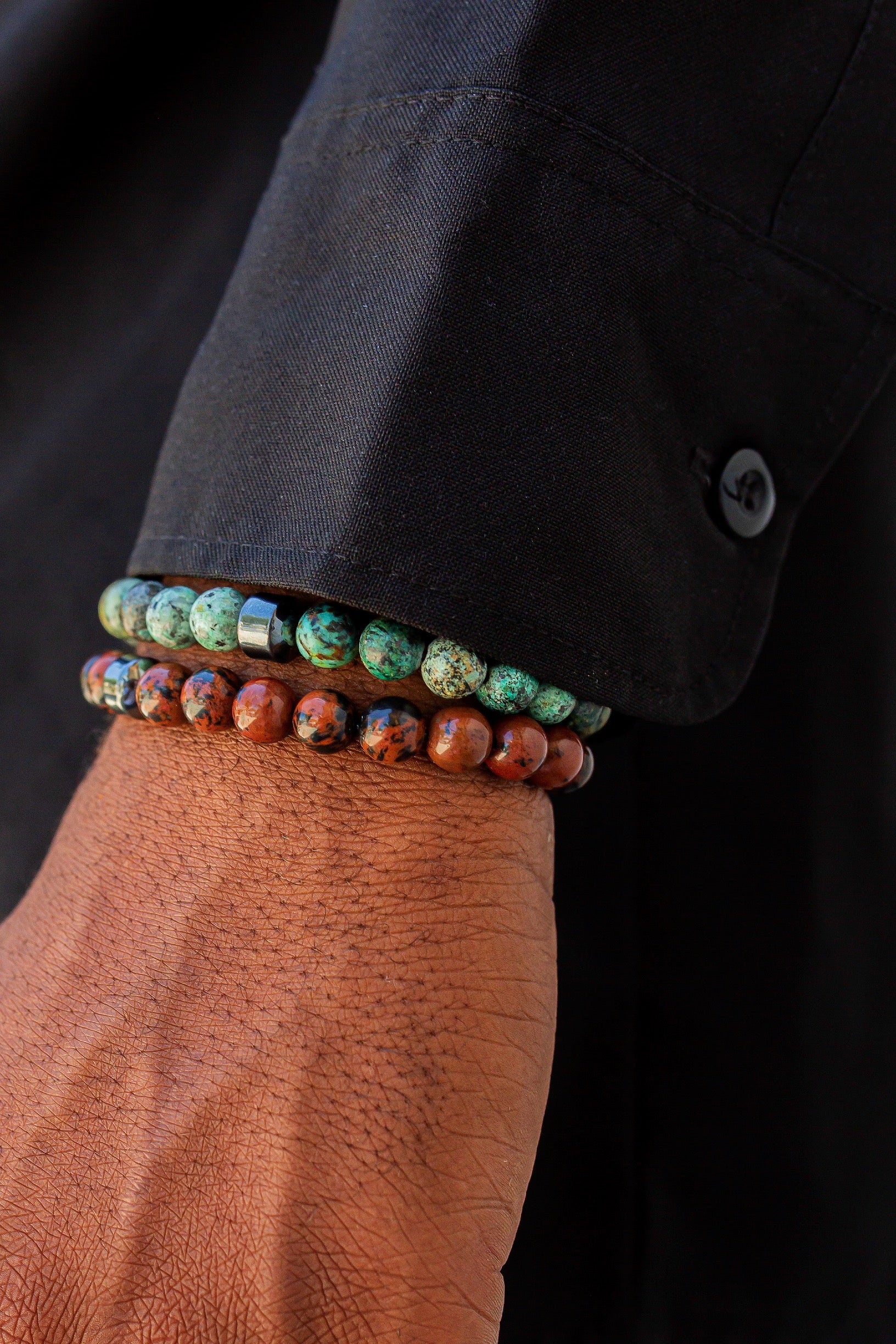 mens stone beaded bracelets