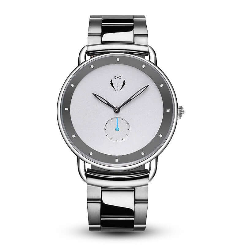 White steel watch for men