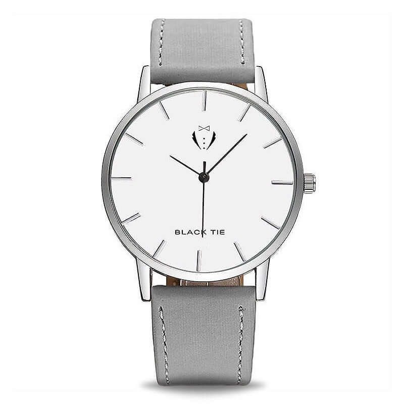 Minimalist Grey silver white mens watch affordable